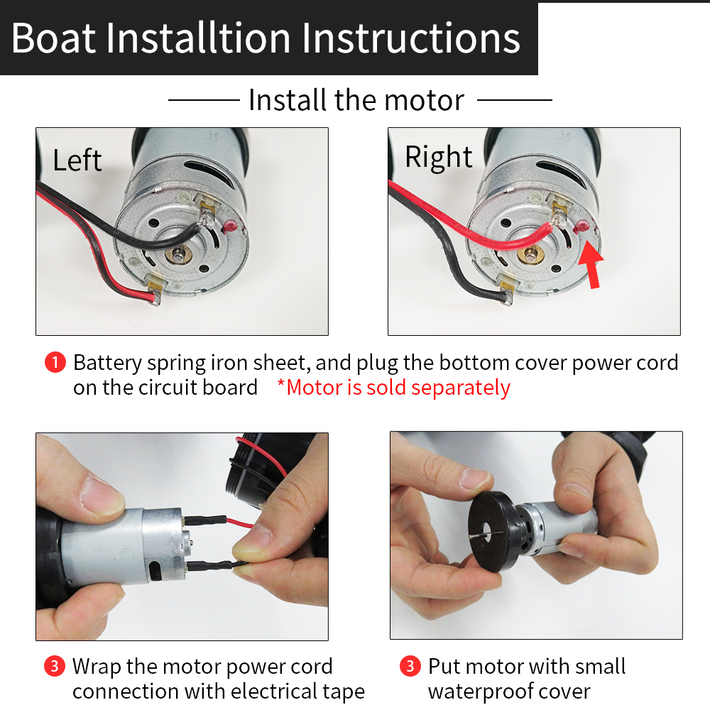 for 2011-5 Fishing RC Boat Left Side Reverse Motor Parts Accessories for  Upgrh