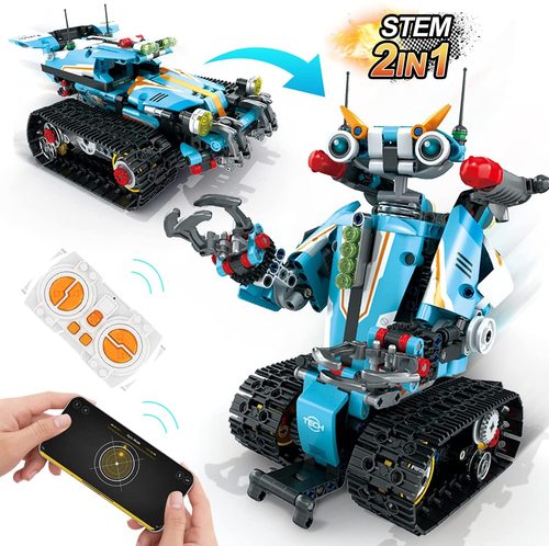Flytec 61013 2 In 1 RC Car Robot Vehicle 701PCS Building Block Programmable Building KIT Kids Toy