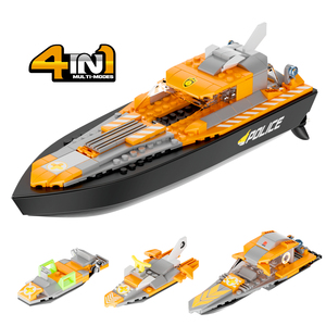 V101 4 In 1 RC Ship Boat Building Set Creative Building Block Boat Toy For Pool Great Gifts for Kids