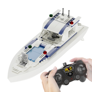 V105 City Ocean Holiday Boat Model RC Racing Boat Toys Block Building KIT Set For Kids