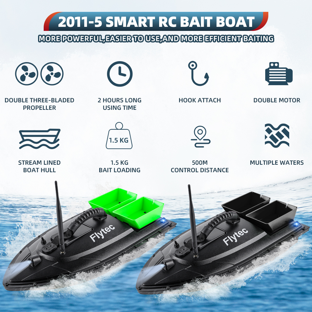 Green 2011-5 Bait Fishing Boat 500M Remote Control Boat - iRctoy.com