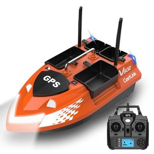 Flytec V802 Pro 160 Points GPS RC Fishing Bait Boat With Night Light 4 Hoppers 500M Bait Dropper
