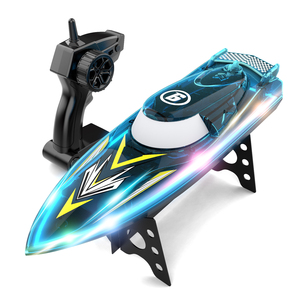 Flytec V666 RC Racing Boat 180 Degree Filp 15km/h RC Boats With Full LED Light For Lake Pool