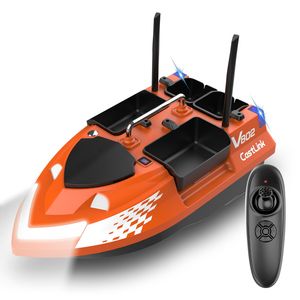 Flytec V802 RC Carp Fishing Bait Boat with 500M Range 4 Hoppers Dual Antenna For Night Fishing