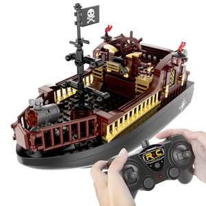 V601 Pirates Ship Building Blocks Kits RC SpeedBoat Construction Set  Assembly Toy for Teens Kids